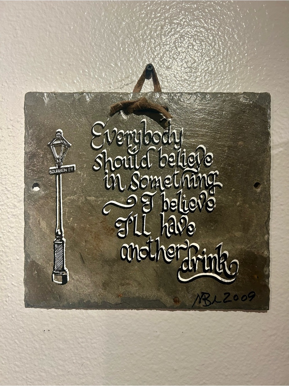 Rustic Bourbon St. Wall Plaque - great for the bar - bought in New Orleans